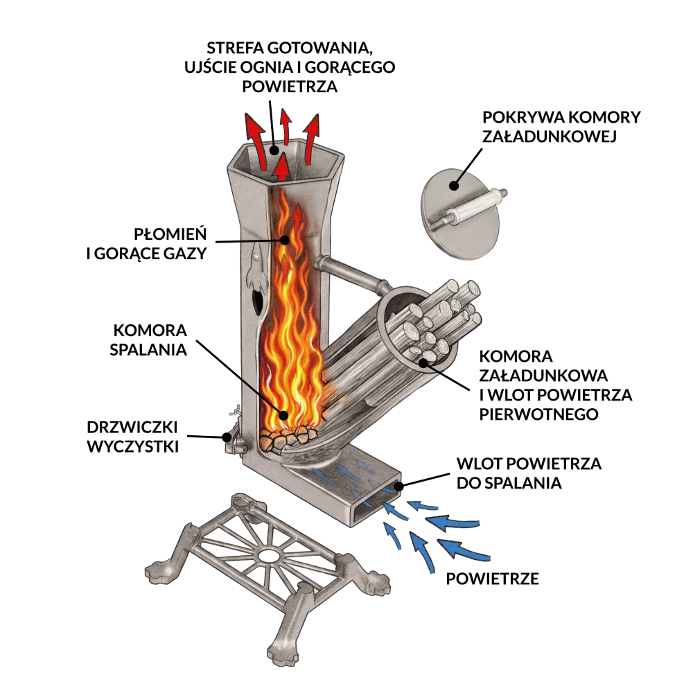 Zasada działania pieca rakietowego