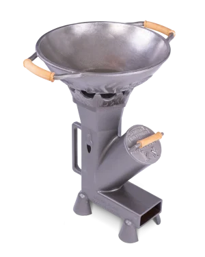 wok na koronie na piecyku rakietowym Duke