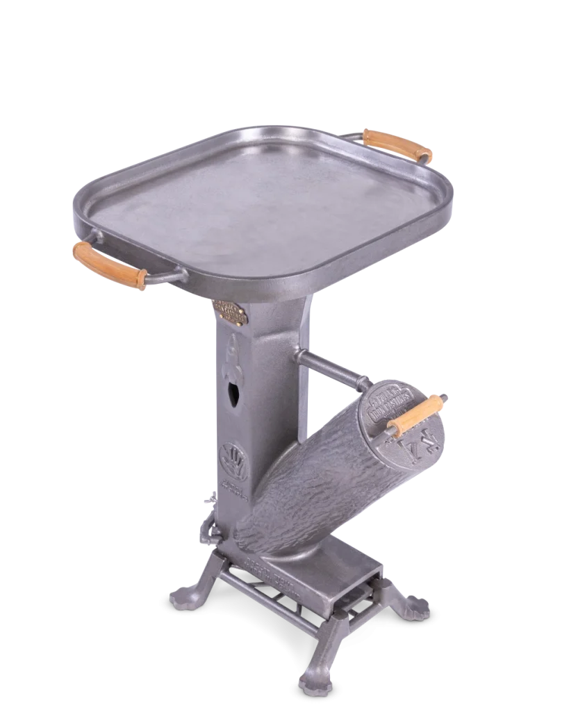 duża patelnia gładka na koronie na piecyku rakietowym King