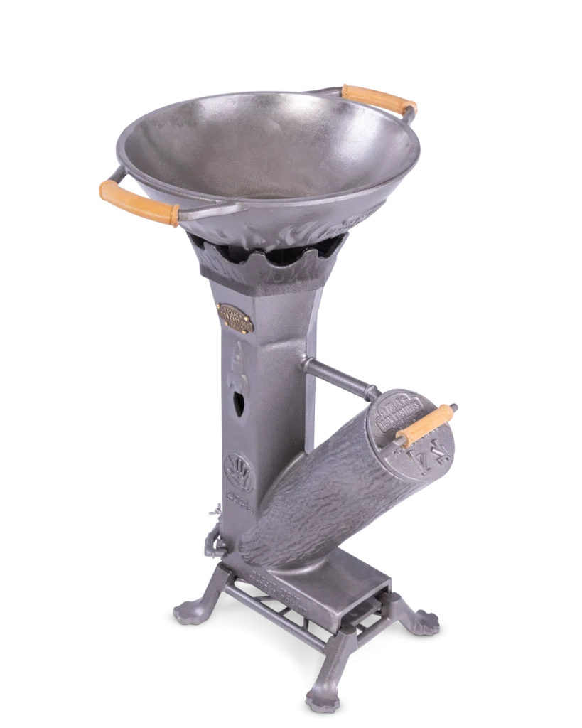 wok na koronie na piecyku rakietowym King