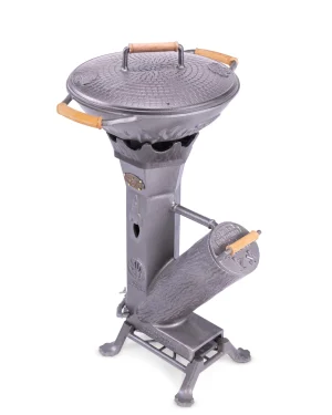 Piecyk rakietowy KING - grill żeliwny z WOK-iem i pokrywą 41 cm