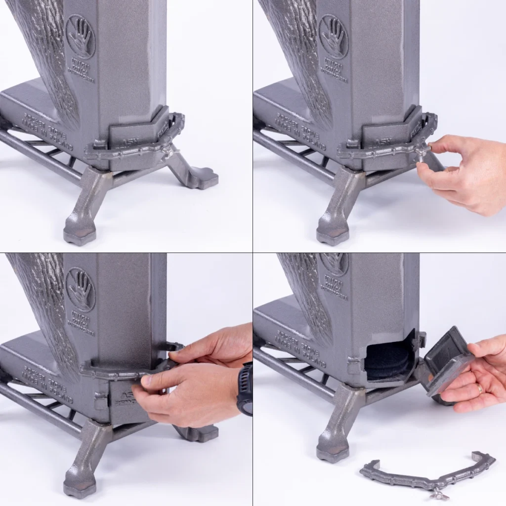 Wygodny dostęp do wyczystki pieca rakietowego KING